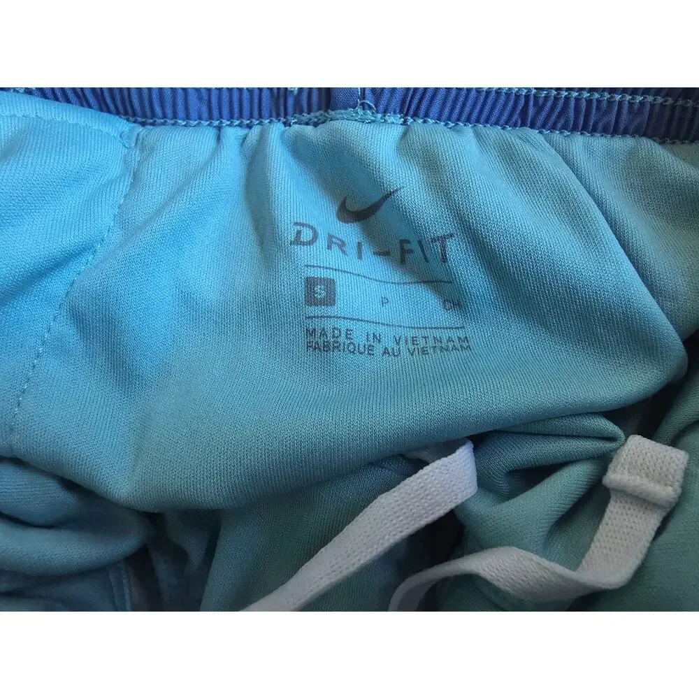 Nike Dri-FIT Girls Small Running Shorts Blue Mesh Inset Athletic